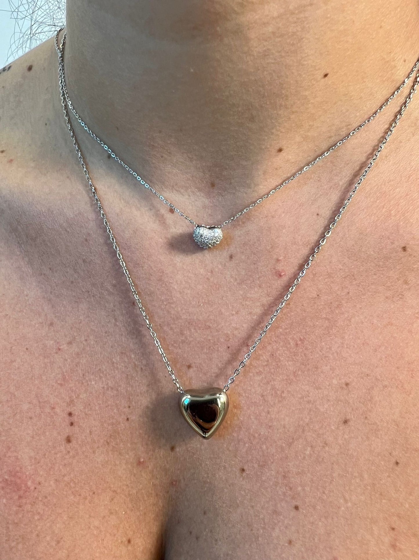 Collana mini cuore zirconato