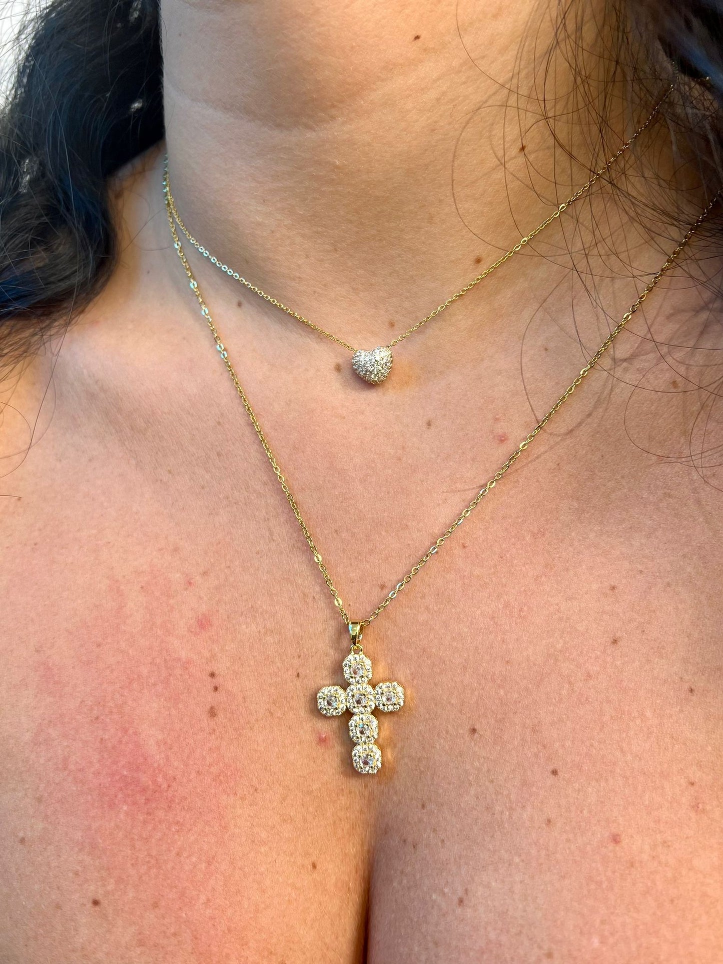 Collana mini cuore zirconato