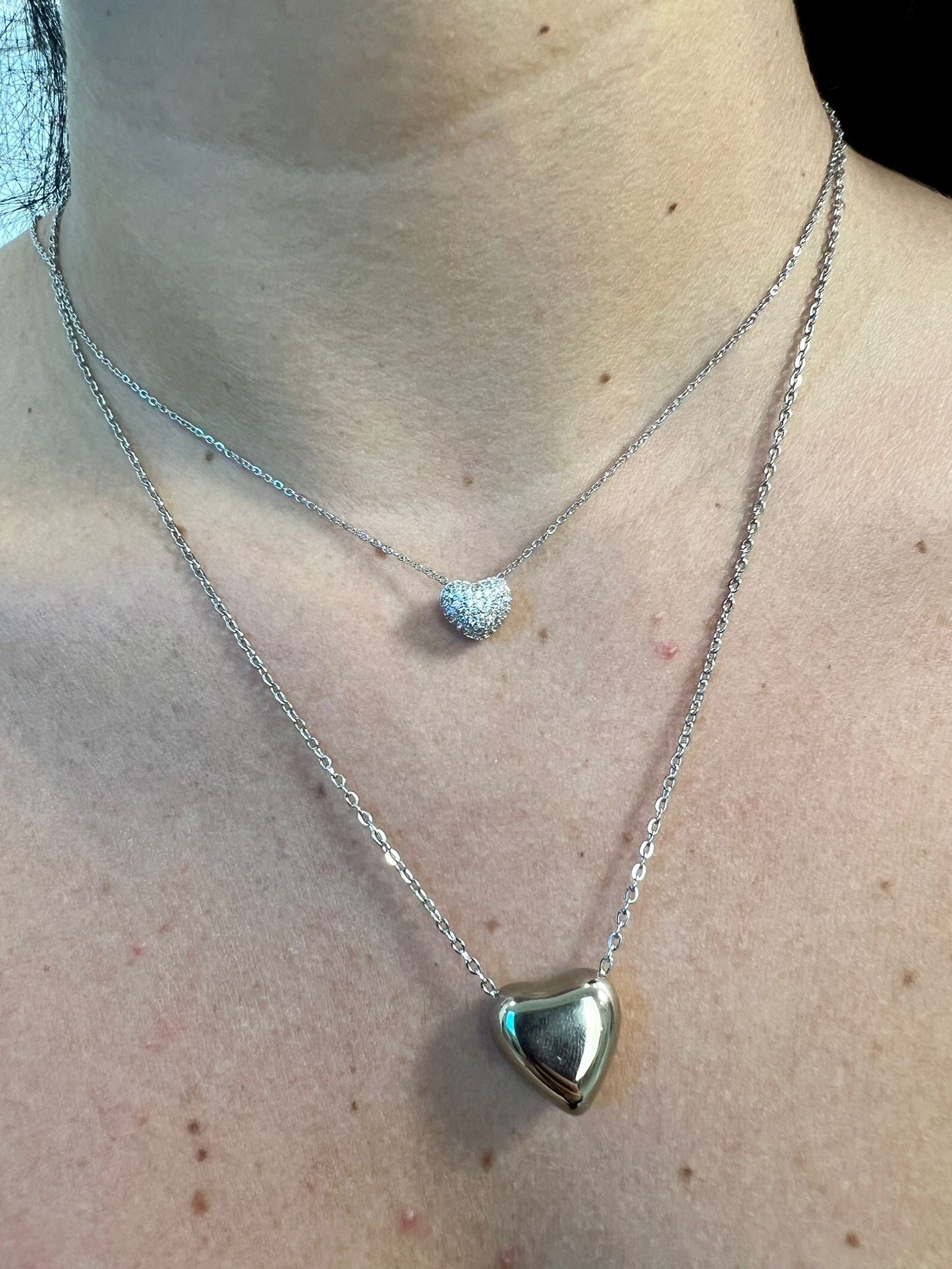 Collana mini cuore zirconato