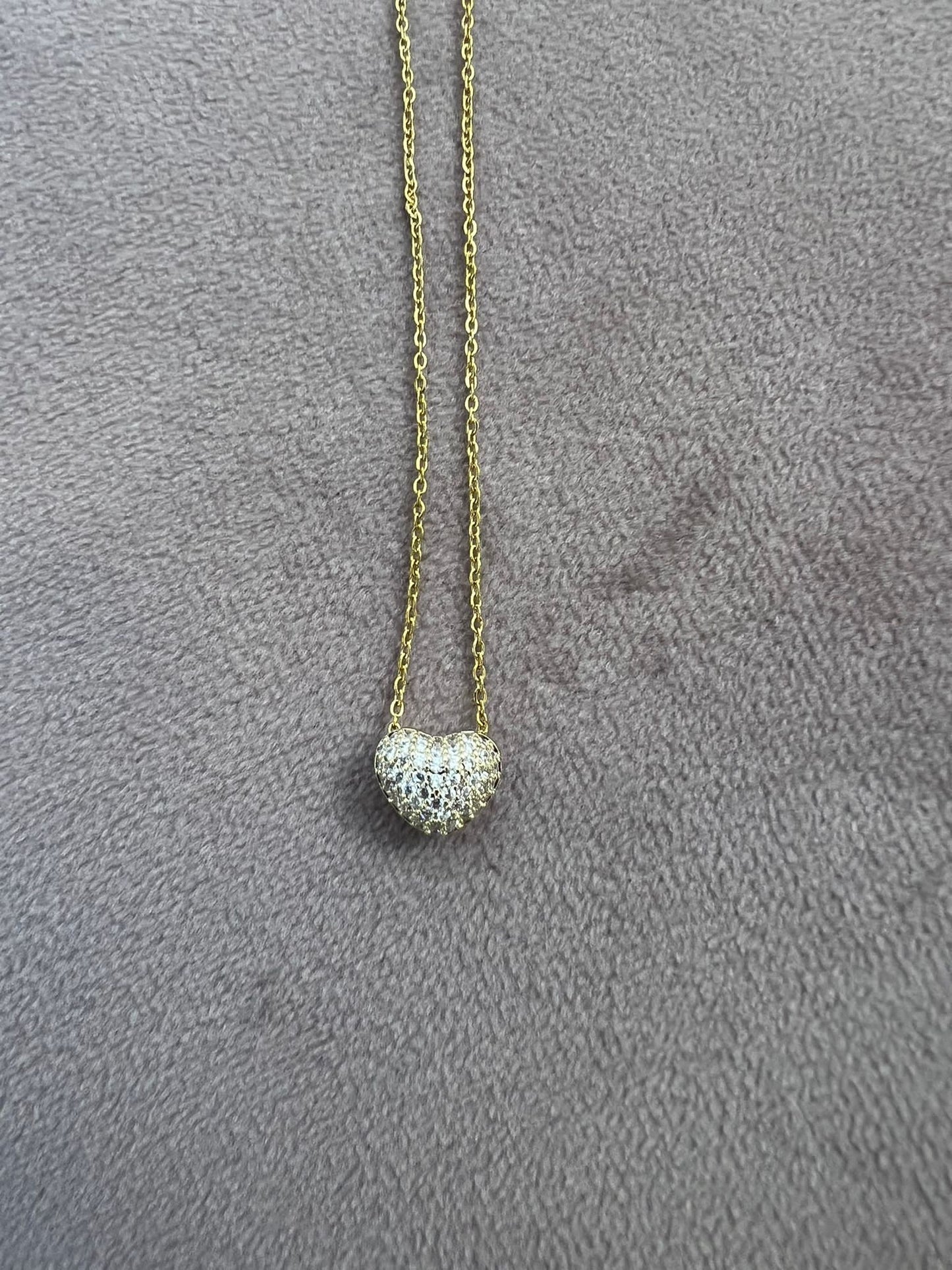 Collana mini cuore zirconato