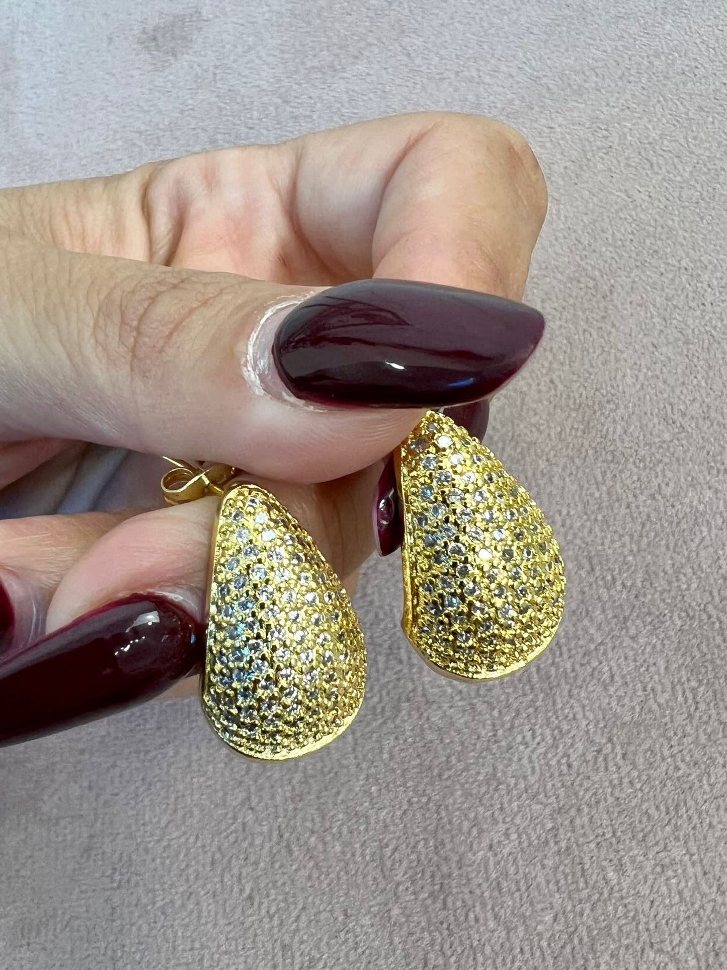 Orecchini Goccia Zirconato Dorato