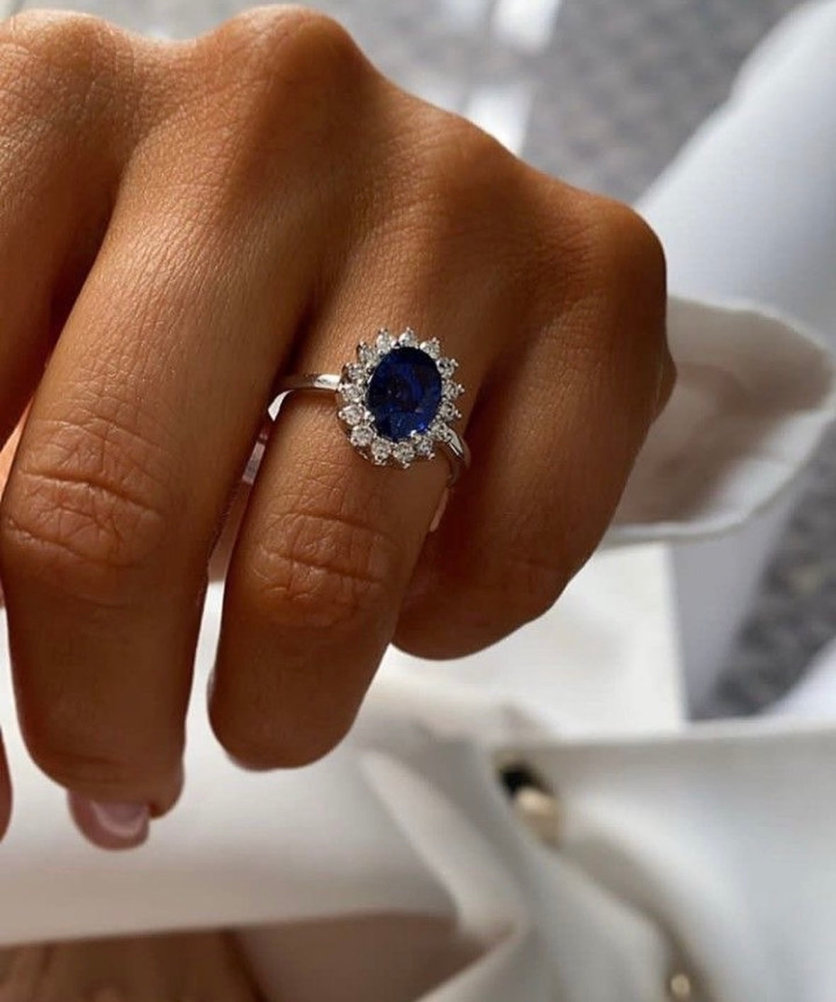 Anello Kate Zaffiro Zircone blu