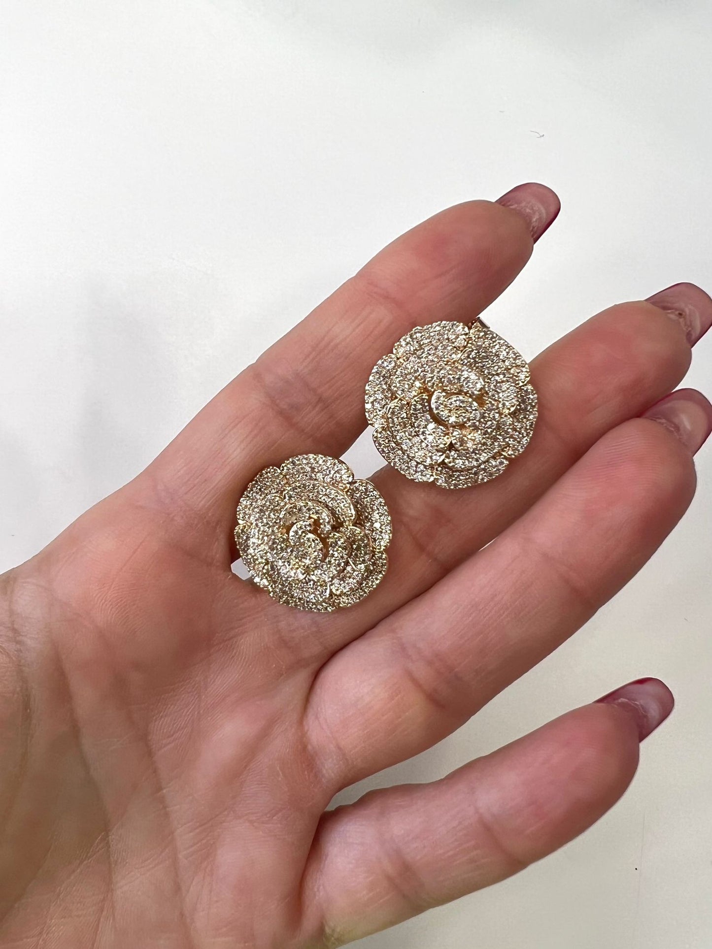 ORECCHINI ROSE PAVEE