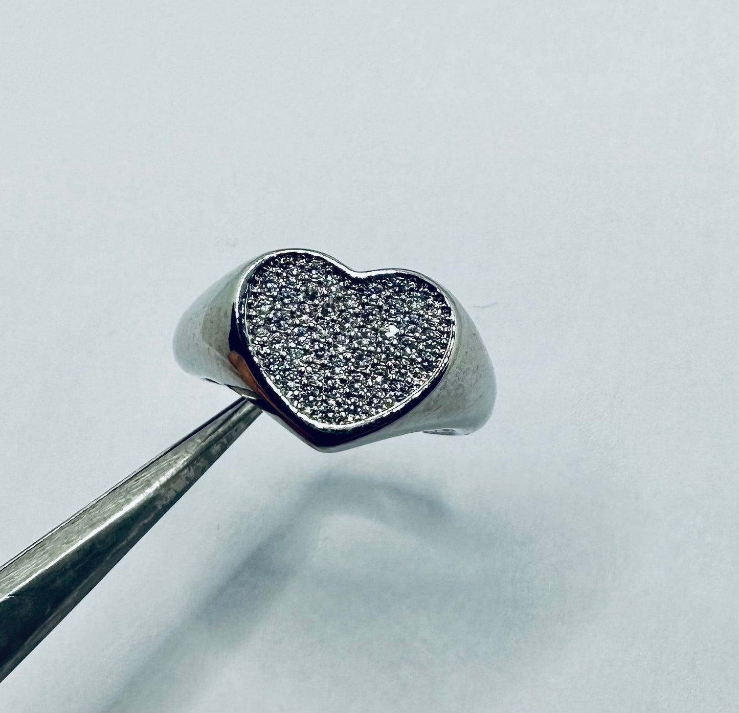 Anello Chevalier Cuore acciaio e Zirconi