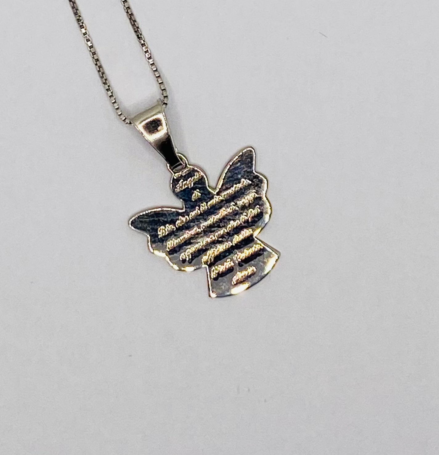 Collana Angelo Di Dio Argento 925 Rodiato