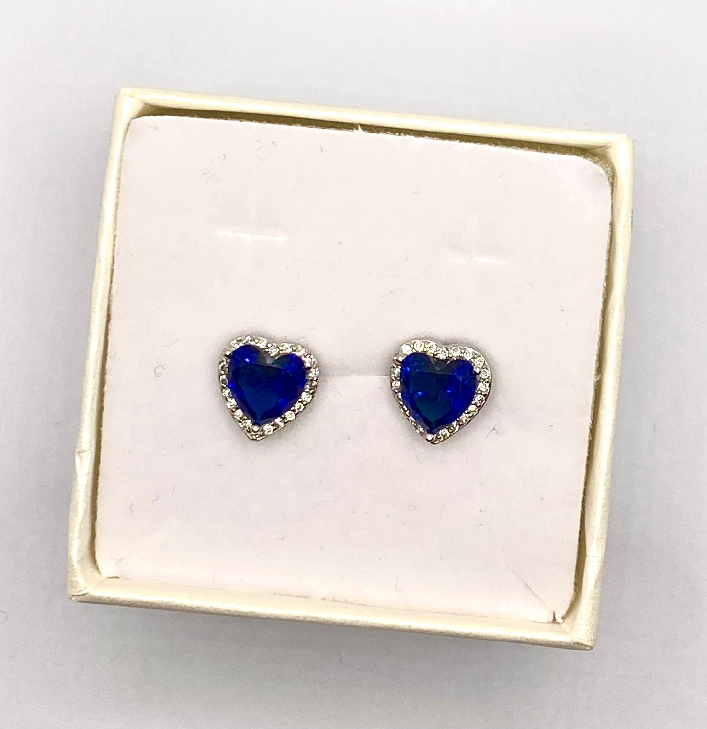 Orecchini Heart pietra blu