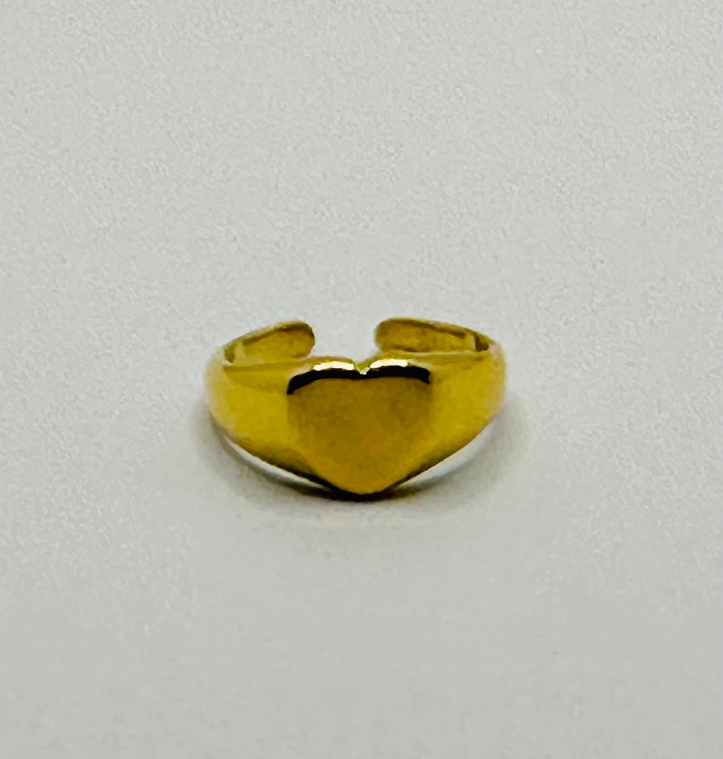 Anello Cuore Acciaio Dorato