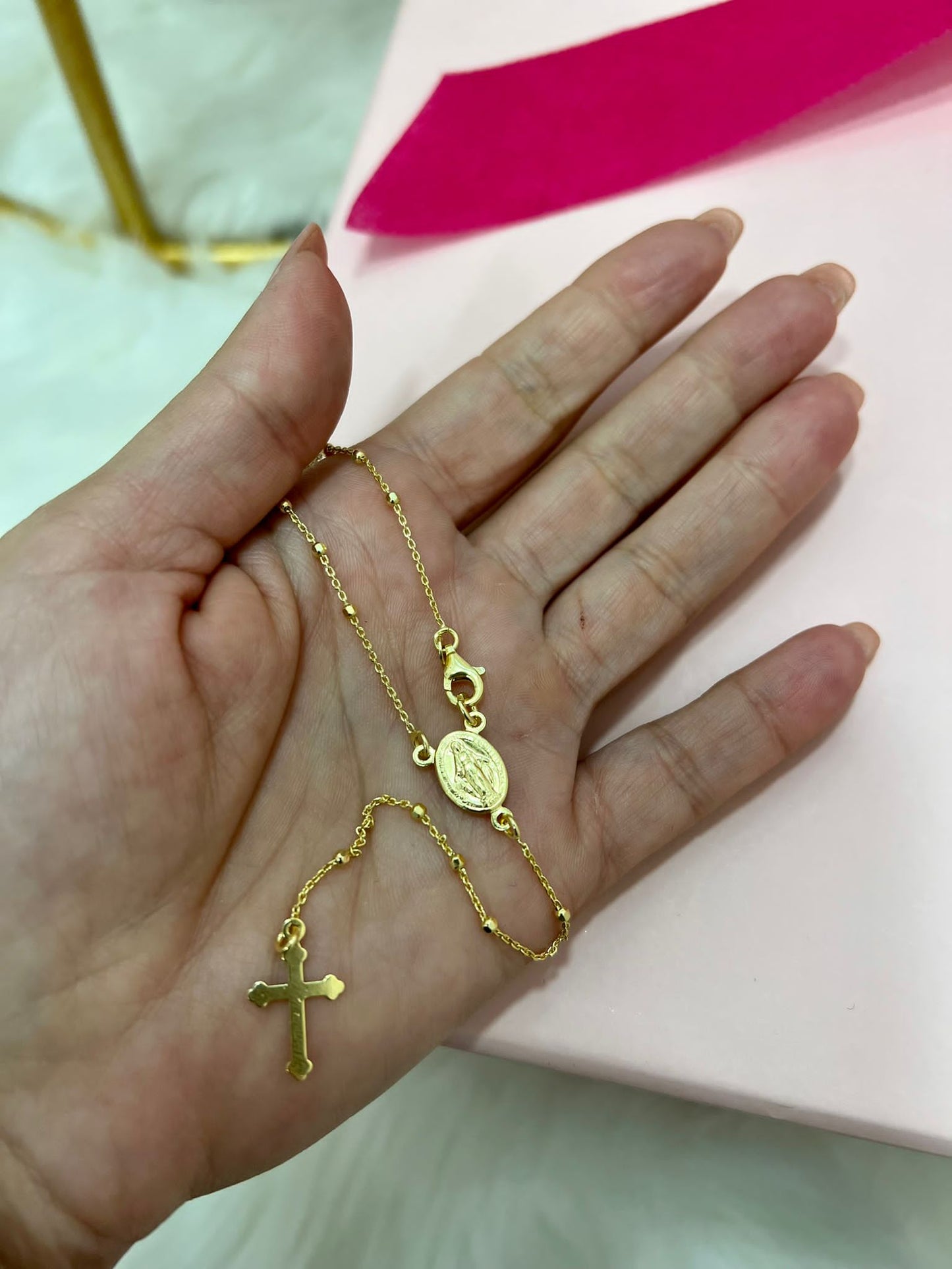 Collana Rosario Argento 925 dorato